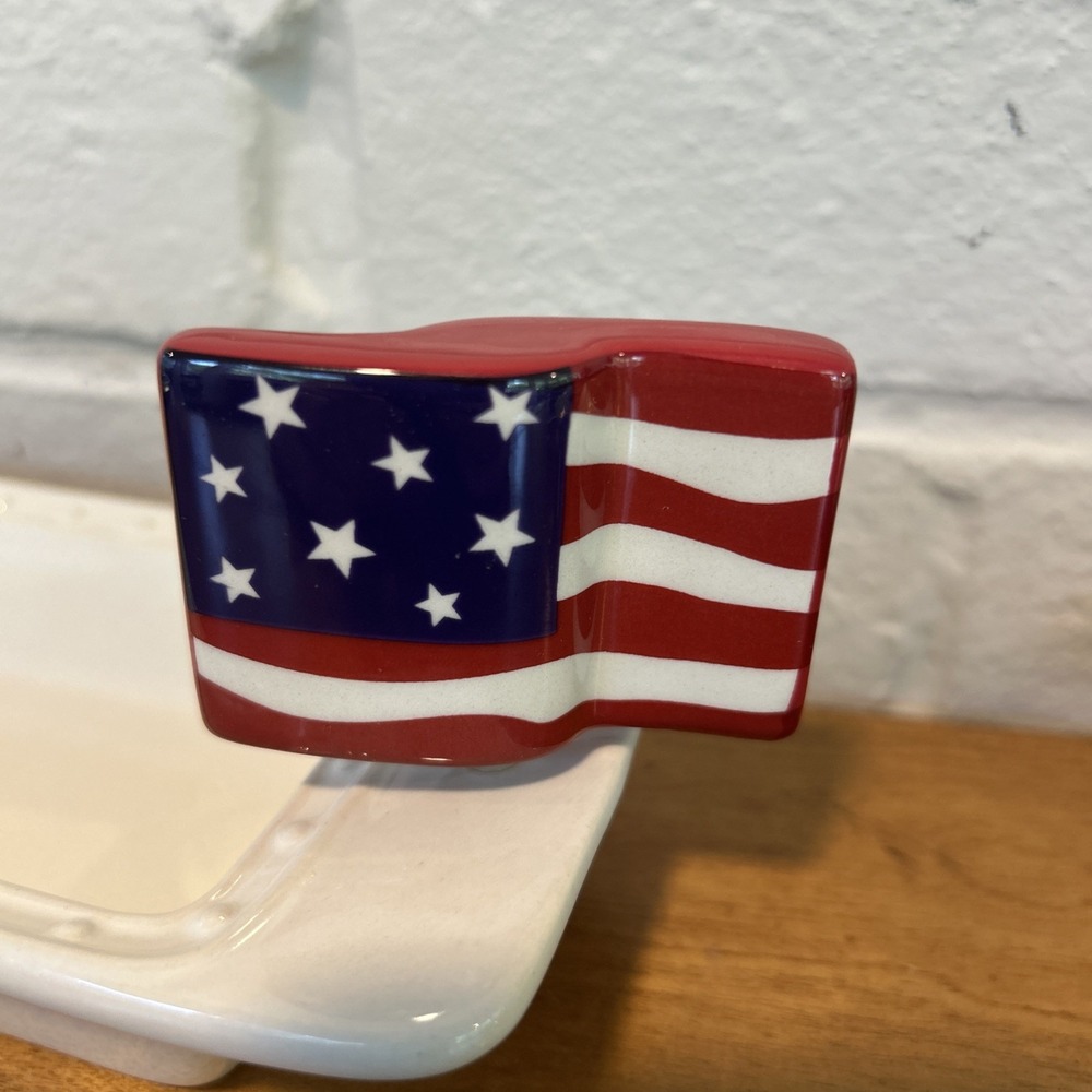Nora Fleming Stars Stripes 4ever AMERICAN FLAG Patriotic Mini A18 RETIRED